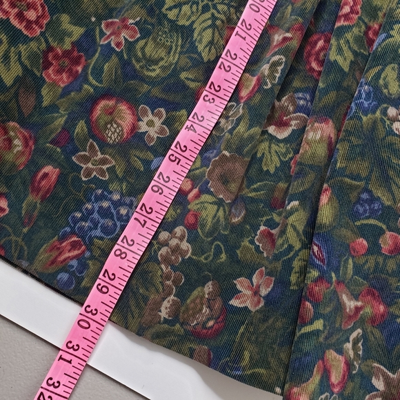 Herman Geist Dark Floral Corduroy Dirndl Tyrolean Cotton Academia Vintage variou - Picture 6 of 9